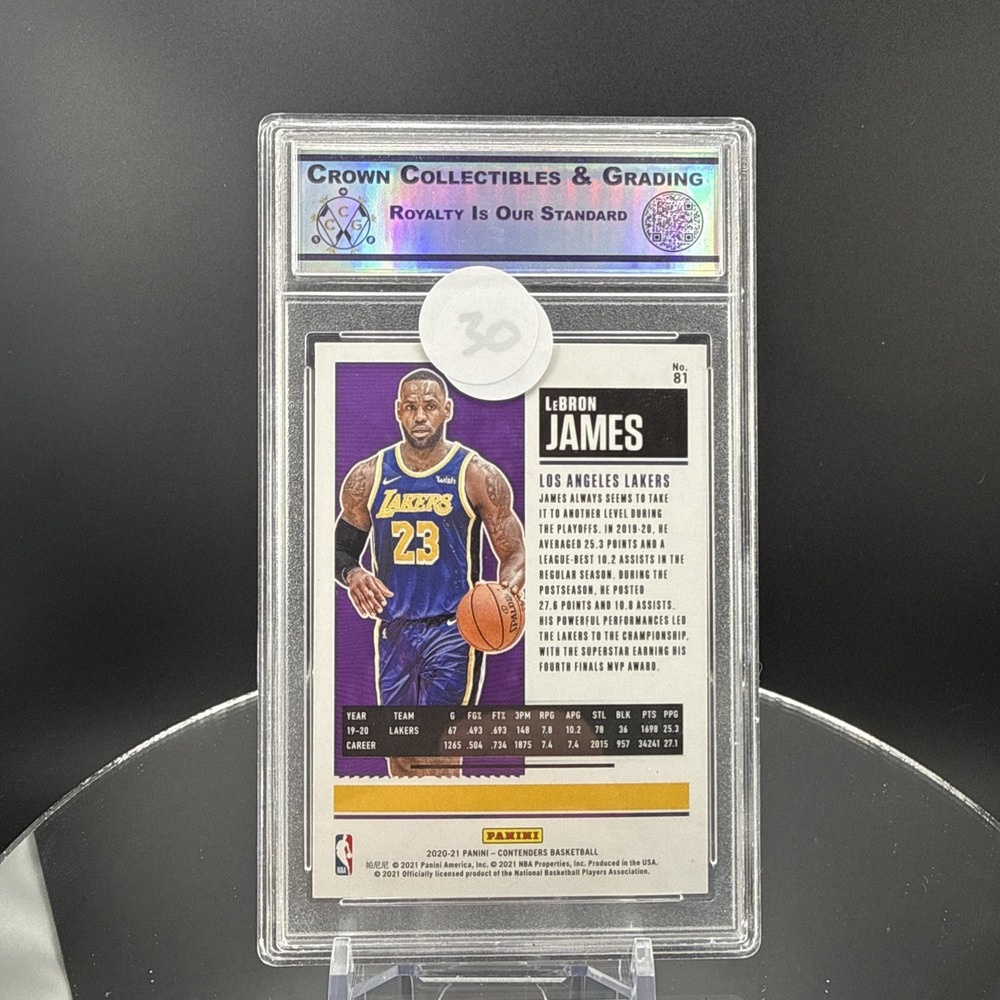 2020 Panini Contenders Basketball Season Ticket Lebron James Graded 9.5 - Picture 2 of 2
